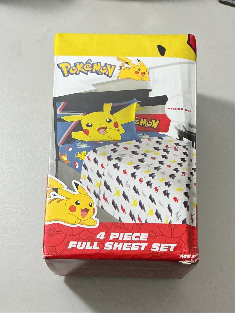 Pokemon Pikachu Lightning Bolt Full Sheet Set - Yellow, Red, Blue